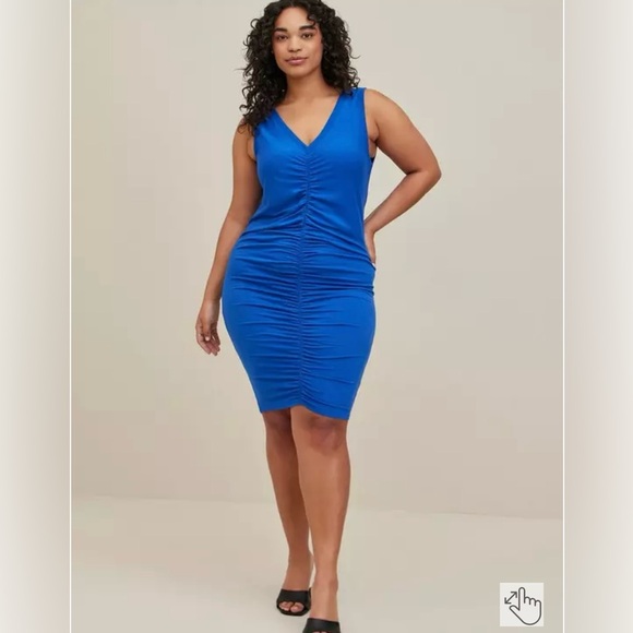 torrid Dresses & Skirts - Mini Jersey Ruched Bodycon Dress 3X nautical blue blue